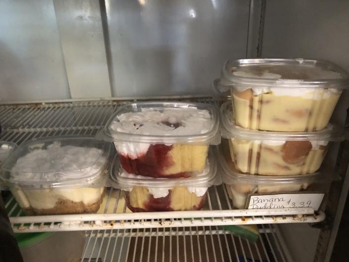 (left to right) cheesecake, strawberry shortcake, banana pudding 